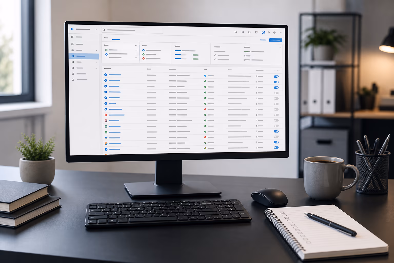 Monitor showing GTM container overview with tag audit checklist